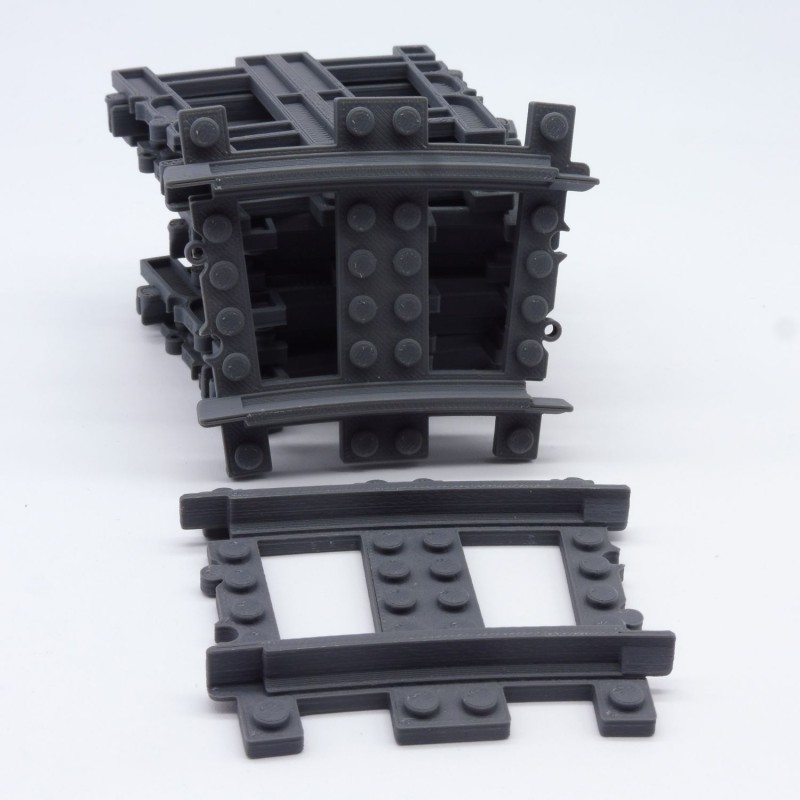 Lego Lot de 10 Rails Courbes 1/2 Trixbrix Impression 3D Compatible Lego