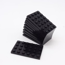 Lego 34743 Plate 4X6 3032 Black Noir Lot de 10