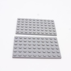 Lego 34756 Plate 6X10 3033 Light Bluish Gray Gris Clair Lot de 2