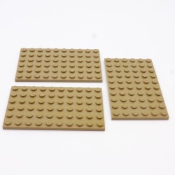 Lego 34759 Plate 6X10 3033 Dark Tan Beige Foncé Lot de 3