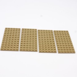 Lego 34760 Plate 6X12 3028 Dark Tan Beige Foncé Lot de 4