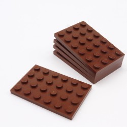 Lego 34761 Plate 4X6 3032 Reddish Brown Marron Rouge Lot de 5