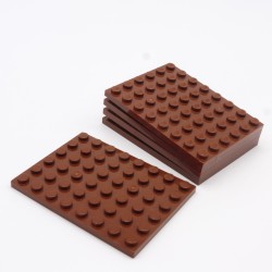 Lego 34762 Plate 6X8 3036 Reddish Brown Marron Rouge Lot de 5