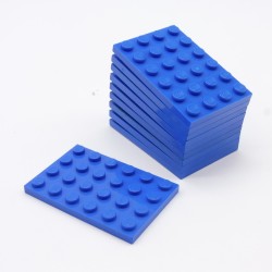 Lego 34763 Plate 4X6 3032 Blue Bleu Lot de 10