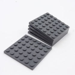 Lego 34775 Plate 6X6 3958 Dark Bluish Gray Gris Foncé Lot de 5