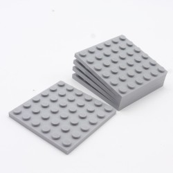 Lego 34776 Plate 6X6 3958 Light Bluish Gray Gris Clair Lot de 5