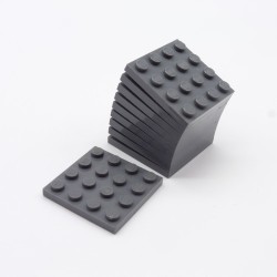 Lego 34778 Plate 4X4 3031 Dark Bluish Gray Gris Foncé Lot de 10