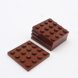 Lego 34779 Plate 4X4 3031 Reddish Brown Marron Rouge Lot de 5