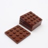 Lego 34779 Plate 4X4 3031 Reddish Brown Marron Rouge Lot de 5