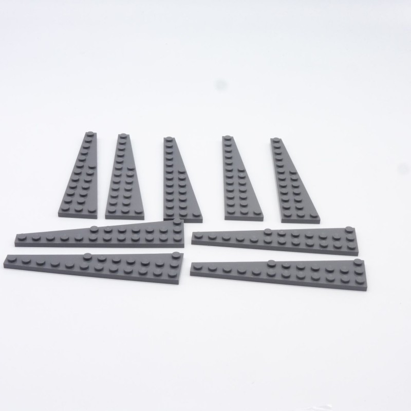 Lego 34802 Wedge Plate Right 12X3 47398 Dark Bluish Gray Gris Foncé Lot de 9