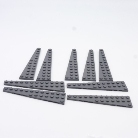 Lego 34803 Wedge Plate Left 12X3 47397 Dark Bluish Gray Gris Foncé Lot de 9