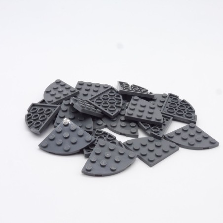 Lego 34806 Plate Round Corner 4X4 30565 Dark Bluish Gray Gris Foncé Lot de 20