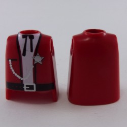 Playmobil 7229 Playmobil Lot de 2 Bustes Rouges Cowboy avec étoile de Sheriff