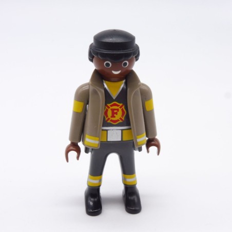 Playmobil 35123 Gray and Yellow African Firefighter Man