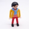 Playmobil 35132 Woman Orange Red and White Blue Collar