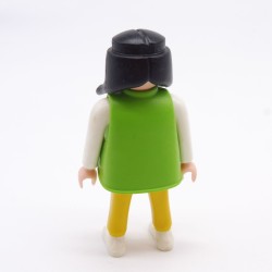 Playmobil Woman White and Yellow Vest Green