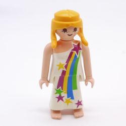 Playmobil Femme Robe Blanche Arc en Ciel Pieds Nus un peu usée