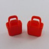 Playmobil 11010 Playmobil Lot de 2 Sacs Cabas Rouges Vintage