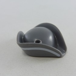 Playmobil 26384 Playmobil Chapeau Tricorne Gris Ligne Blanche