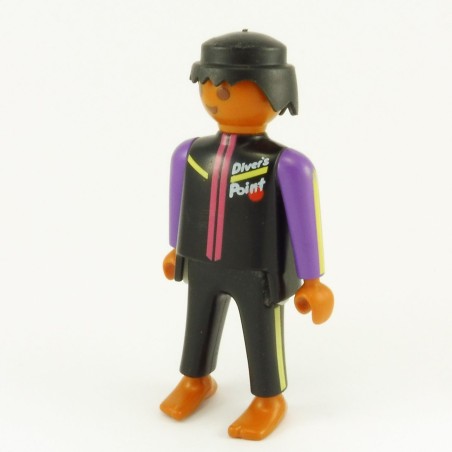 Playmobil 21859 Playmobil Male Hispanic Diver Black and Purple