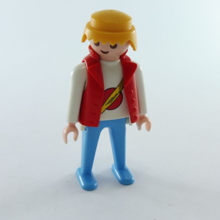 Playmobil 28293 Playmobil Man Blue and White Red Vest 3090
