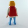 Playmobil Man Blue and White Red Vest 3090