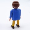 Playmobil Homme Bleu et Jaune Moutarde Col Orange