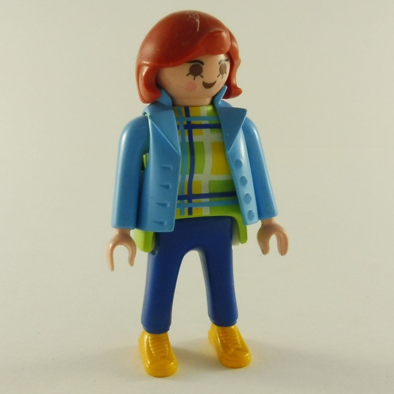 Playmobil Modern Green and Blue Woman with Blue Vest