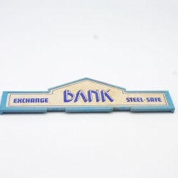 Playmobil 1241 Blue Bank House Sign Vintage Western 3422 Damaged Sticker