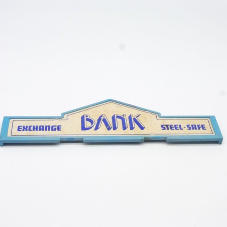 Playmobil 1241 Blue Bank House Sign Vintage Western 3422 Damaged Sticker