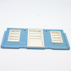 Playmobil 27872 Façade Bleue maison Vintage Western 3421 3422 Léger Jaunissement