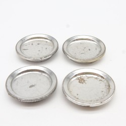 Playmobil 35352 Set of 4 Vintage Chrome Silver Plates 3262 3261 3263 3405 worn