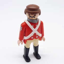 Playmobil 3270 Homme Officier Rouge Boutons Gris Brelage Blanc Jauni