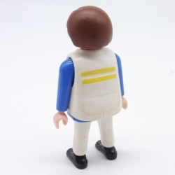 Playmobil Homme Bleu et Blanc Gilet Blanc