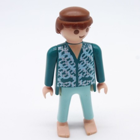 Playmobil 14064 Man in Blue and Green Pajamas with Damaged Hair