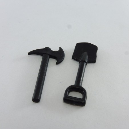 Playmobil 11353 Playmobil Lot de 2 Outils de Pirate : Pelle et Hache Noir