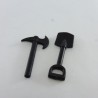 Playmobil 11353 Playmobil Lot de 2 Outils de Pirate : Pelle et Hache Noir