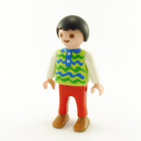 Playmobil Enfant Garçon Vert Blanc Rouge Lignes 3931 4413 4015