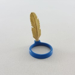 Playmobil 8949 Playmobil Serre Tête Bleu avec Plume Indien Plume sale ou jaunie