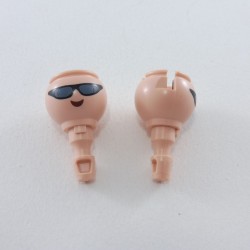 Playmobil 27010 Playmobil Lot of 2 Men's Heads with Modern Glasses