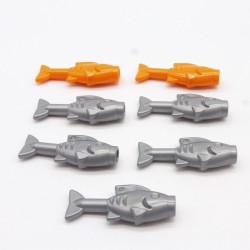 Lego LEG0028 7X 64648 Animal Fish Fish Gray Silver and Orange