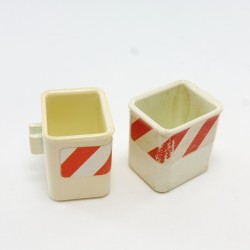 Playmobil 30417 Playmobil Lot of 2 Vintage White Garbage Bins 3418 Yellow or Dirty