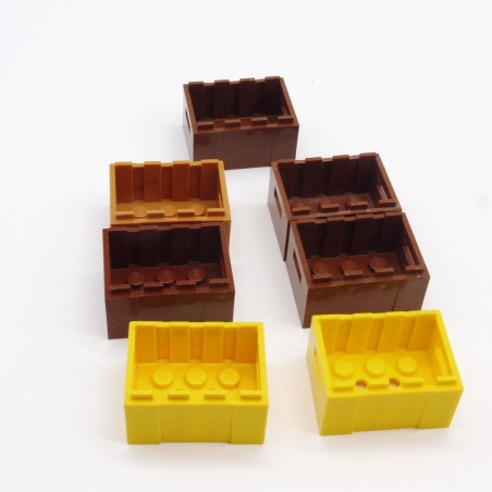Lego LEG0115 7X 30150 Yellow Brown Nougat Crate Container Lego LEG0115 7X 30150 Yellow Brown Nougat Crate Container