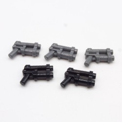 Lego LEG0122 5X 95199 Arme Weapon Pistolet Gun Gris Foncé Noir