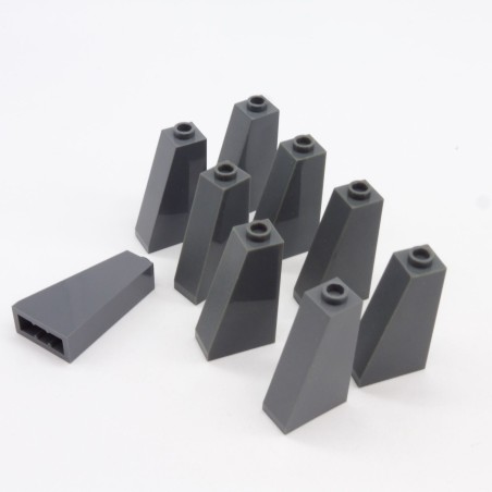Lego LEG0143 9X 4460 Slope 75 2x1x3 Gris Foncé Dark Gray Lego LEG0143 9X 4460 Slope 75 2x1x3 Gris Foncé Dark Gray