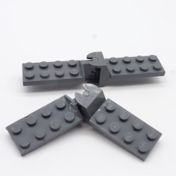Lego LEG0179 2X 3639 3640 Hinge Plate 2x Articulated Joint Gris Foncé un peu abimés