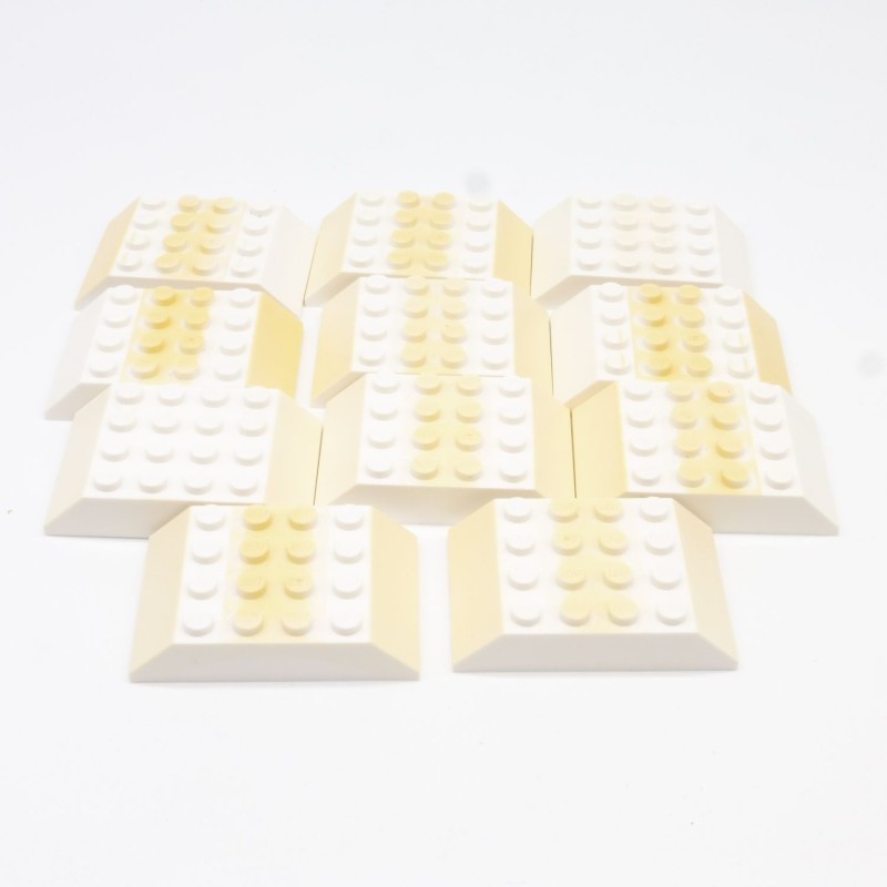Lego LEG0191 11X 32083 Slope 45 6x4 Double White Yellowed