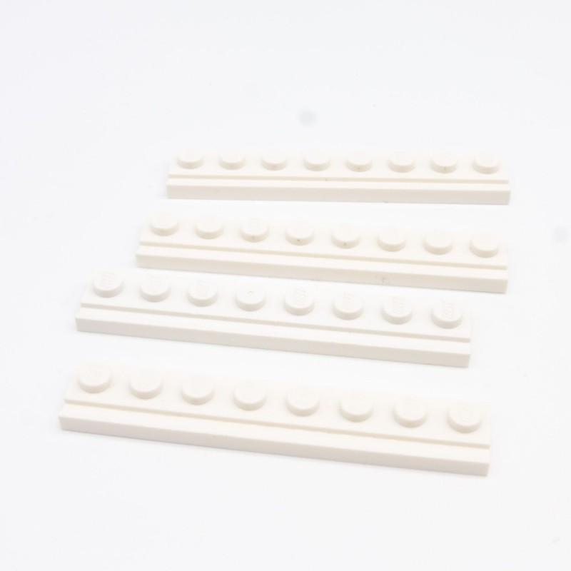 Lego LEG0197 4X 4510 Plate Modified 1x8 Door Rail White
