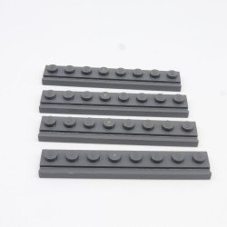 Lego LEG0199 4X 4510 Plate Modified 1x8 Door Rail Dark Gray