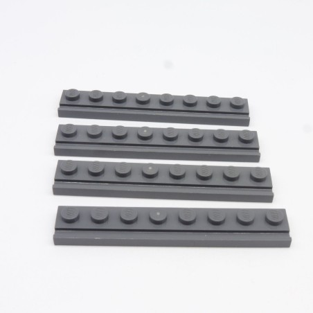 Lego LEG0199 4X 4510 Plate Modified 1x8 Door Rail Gris Foncé